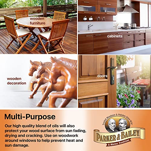 PARKER & BAILEY ORANGE OIL POLISH - Natural Orange Scented Wood Cleaner & Furniture Polish, Cleans, Renews, Restores & Rejuvenates Wood Surfaces, Parker & Bailey