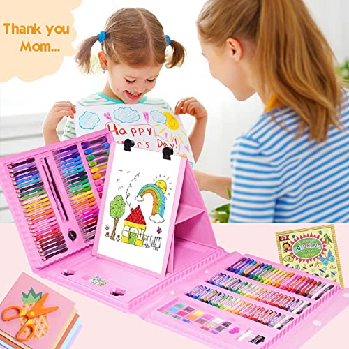 208 PCS Art Supplies,Drawing Art Kit for Kids Girls Boys Teens Artist, Art  Set Case with Trifold Easel, Includes Oil Pastels, Crayons, Colored  Pencils, Coloring Book, Scissors, Origami Paper 40 Sheets 