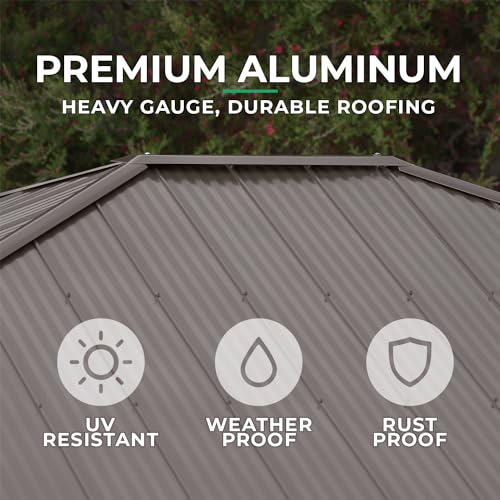 Yardistry 12' x 20' Meridian Cedar Wood Gazebo Pavilion for Patios, Decks, Garden, Backyard, Durable, Aluminum Roof Yardistry