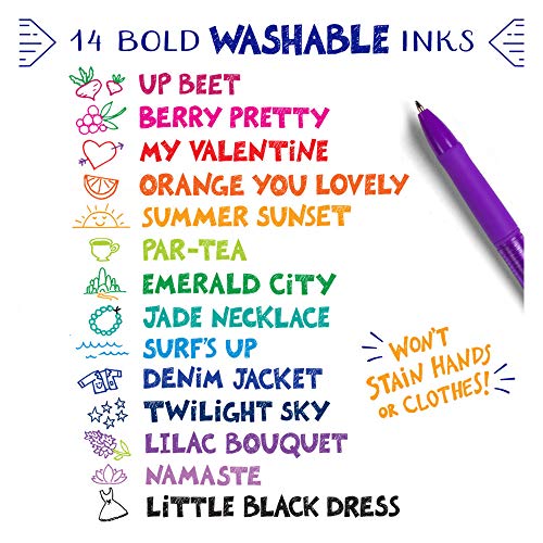 Crayola Colored Gel Pens for Kids and Adult Coloring, Washable Pens Medium Point, 14 Count Crayola