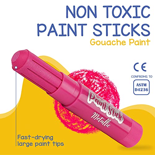 Tempera Paint Sticks (30 Large Paint Sticks) - Paint sticks for Kids Washable - Safe Arts and Craft Paint Sticks for Toddler or Child Use - For Wood