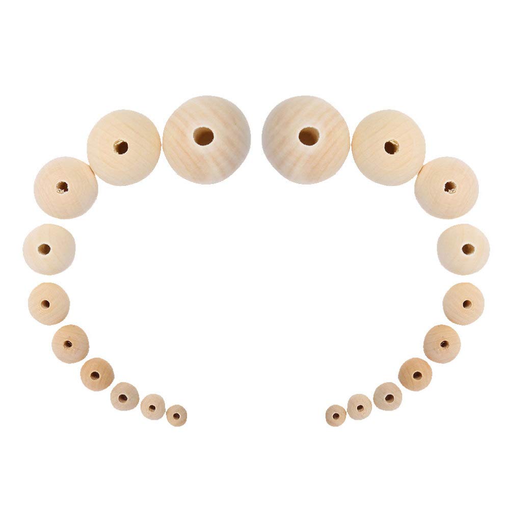 Healifty 100pcs Wooden Jewelry Beads Natural Round Wood Beads Wood Jewelry Beads Unfinished Spacer Beads Unfinished Wood Beads Color Round Loose Healifty