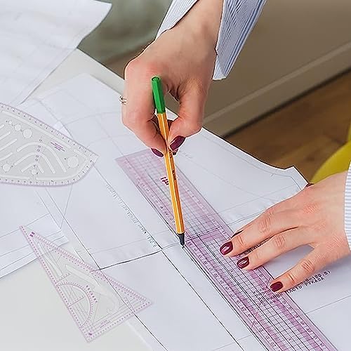 9 Styles Clear Metric Sewing Ruler Set, Plastic Sew French Curve Ruler for Designers, Pattern Maker, Sewing Templates Tenalleys