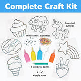 Creativity for Kids Easy Sparkle Window Art Kit - Paint and Decorate 7 DIY Suncatchers, Arts and Crafts for Kids Ages 6-8+, Activities for Kids, Creativity for Kids