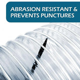 2-1/2" x 10' Heavy PVC Dust Collection Hose, Puncture Resistant PVC Dust Collection Hose, Flexible Clear PVC Fume Collection Hose with Carbon Steel Qucship