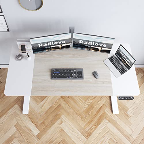 Radlove Electric Height Adjustable Standing Desk, 63x 30 Inches Stand Up Desk Workstation, Splice Board Home Office Computer Standing Table Ergonomic Radlove