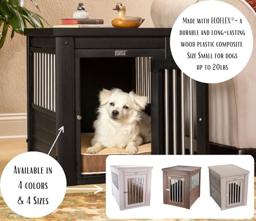 New Age Pet® ECOFLEX® Dog Crate End Table - Furniture-Style Pet Crate for Crate Trained Dogs - Stainless Steel Tubing & a Latched Closure - 10 Year