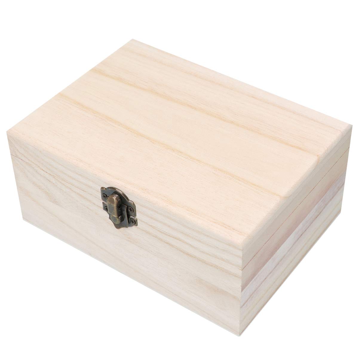 Milisten Unfinished Chest 3 Pcs Jewelry Wooden Lock Case Trinket Storage Chest Wooden Chest Sundries Storage Tray Wood Trinket Tray Wood Case Bamboo Milisten