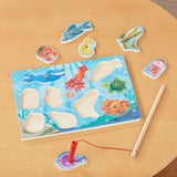 Melissa & Doug Magnetic Wooden Fishing Game and Puzzle With Wooden Ocean Animal Magnets - Magnetic Fishing Game, Ocean Animals Chunky Puzzle For Melissa & Doug