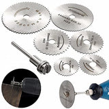 7pc HSS Circular Saw Blades with 1/8" Shank Cutting Wheel Set Rotary Tools for Wood Metal DIY Craft YWHWLX