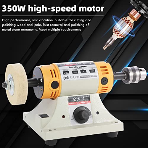 110V 350W Adjustable Speed Bench Grinder Polishing Machine For DIY Woodworking Jade Jewelry Dental Bench Lathe Machine With Metal Flexible Shaft - WoodArtSupply