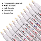 Lesun White Paint Pens Paint Markers, 12 Pack Waterproof Oil-Based Paint Pen Set Quick Dry and Permanent, Markers for Rock Painting, Stone, Ceramic, Overseas