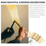 Sewroro Blank Wood Earrings Wooden Rectangle Charms Unfinished Wooden Earring Set for Jewelry Earring Making Sewroro