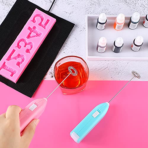 4 Pieces Epoxy Resin Stirrer Handheld and Silicone Mats, Heating Mat with USB Interface