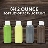 DIY Wood Table Top House Painting Kit w/ Stencil for Flowers & More - DIY House Kit for Adults & Kids - Unfinished Wood Crafts w/ Acrylic Paint - IMPRESA