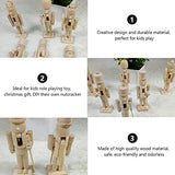 Sizet Unfinished Wood Nutcracker Ornaments Unpainted Mini Wooden Figurines, Set of 6 Sizet