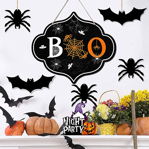 20pcs Unfinished Spider Wood DIY Crafts Cutouts Wooden Spider Shape Cutouts Halloween Wood Cutouts for Painting Halloween Tree Decorations Wreath