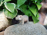 Selsela Hippo - Small Wooden Pygmy Hippopotamus Figurine - Africa River Horse Carving Handmade Decoration Miniature Animals Selsela