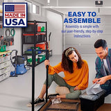 Borroughs® 72" Adjustable Workbench, 12-Gauge Black Painted Steel Top Heavy-Duty Workstation, 2000 LBS Load Capacity Worktable for Workshop, Garage, Borroughs