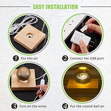 Honoson 2 Pieces Wood Light Display Base Wooden LED Display Base Crystal Glass Base Stand Wood LED Display Stand for 3D Crystal Glass Resin Art Honoson