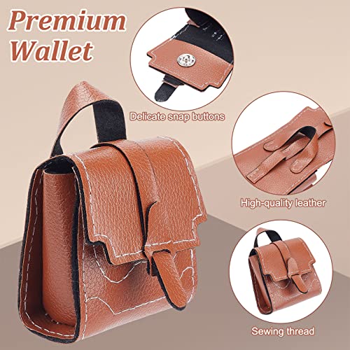 FREEBLOSS 4 Set DIY Leather Bag Kit PU Leather Puese Kit Mini Wallet for Men Women Handmade Wallet Gifts - WoodArtSupply