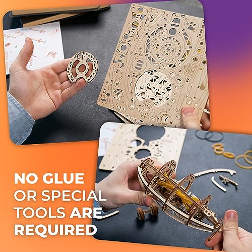 UGEARS Steampunk Airship - Ugears Wooden 3D Puzzles for Adults - Wood Mechanical Model with Moving Parts for Adults to Build - Building Kits Brain UGEARS