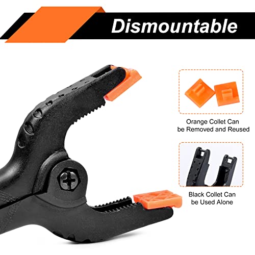 20 Packs Spring Clamps, 3.5 inch Spring Clamps Heavy Duty for Crafts and Professional Plastic Spring Clamps for Woodworking, Small Spring Clips Toresano