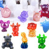 EuTengHao 20Pcs 3D Animal Resin Molds Tools Set Includes 8 Resin Casting Molds Large Clear Unicorn Epoxy Silicone Molds 2 Measurement Cup 10 Wood EuTengHao