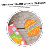 SEWOART 1 Set Easter Wood Chips Unfinished Wooden Pieces DIY Wood Chip Easter Egg Wooden Cutout Bunny Decorations Rabbit Decorations for The Home SEWOART