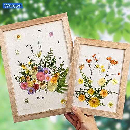 Worown 4 Sizes (A4, A5, A6, A7) Wooden Paper Making Screen Kit,Paper Making Frames, Mould and Deckle for Paper Making, DIY Paper Crafts Worown