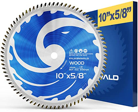 FALKENWALD 10 inch Saw Blade for Wood - Table Saw Blades 10 inch - 10 Saw Blade Carbide - Compatible with DEWALT 10-Inch Table Saw, Skil Saw etc. FALKENWALD