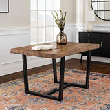 Walker Edison Andre Modern Solid Wood Dining Table, 52 Inch, Rustic Oak Walker Edison