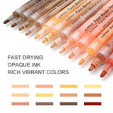 YOOHO Skin Tone Acrylic Paint Pens, Paint Markers for Wood,Glass,Fabric,Rocks Painting Paint Pens (2mm skin tone) YOOHO
