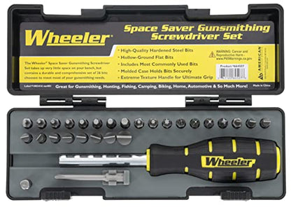 Wheeler Space Saver Screwdriver Set with Magnetic Screwdriver Handle, Bit Assortment and Storage Case for Maintenance Green 9.8 x 1.8 x 8.2" - WoodArtSupply