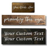 Personalized Text Words, Custom Farmhouse Wall Decor Horizontal Wood Sign Multiple Sizes and Colors Schafer Art Studio