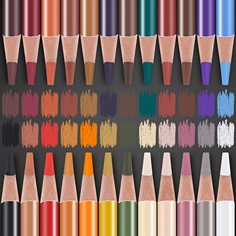 PANDAFLY Professional Colored Charcoal Pencils Drawing Set, Skin Tone Colored Pencils, Pastel Chalk Pencils for Sketching, Shading, Coloring, PANDAFLY