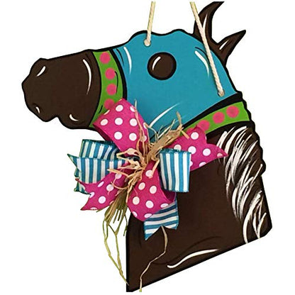 Horse Head Cutout Unfinished Wood Country Door Hanger Horse Farm Horse Stable MDF Shaped Canvas Style 2