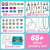 Horizon Group USA Charm Jewelry Set, Charm Bracelet Making Kit, Jewelry Making Supplies, Glass Beads, Unicorn/Mermaid Crafts Gifts Set for Girls Horizon Group USA
