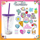 Just My Style DIY Sticker Tumbler, Style & Embellish Your Own BPA Free VSCO Glitter Water Tumbler, Reusable Stickers Included, Great Back To School Just My Style