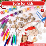 MAPVOLUT Christmas Wooden Arts and Crafts Kits for Kids, Arts & Crafts Gifts for Boys Girls Wooden Painting Kit Wood Slice Creative Activities Kits MAPVOLUT