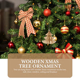 ABOOFAN 6 Pcs Christmas Wooden Ornaments 3D Xmas Tree Shaped Unfinished Wood Cutouts Christmas Tree Hanging Decor for Xmas Tree Holiday Wedding Party ABOOFAN