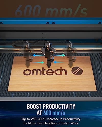 OMTech 100W CO2 Laser Engraver with LightBurn, 20x28 Inch Laser Engraving Cutting Machine with 4 Way Pass Through Air Assist Water Pump Wheels, - WoodArtSupply