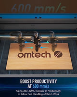 OMTech 100W CO2 Laser Engraver with LightBurn, 20x28 Inch Laser Engraving Cutting Machine with 4 Way Pass Through Air Assist Water Pump Wheels, OMTech