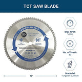 Benchmark Abrasives 10" TCT Saw Blades, Tungsten Carbide Tipped Circular Metal Cutting Saw Blades for Steel, Stainless Steel, Nickel, Titanium, Benchmark Abrasives
