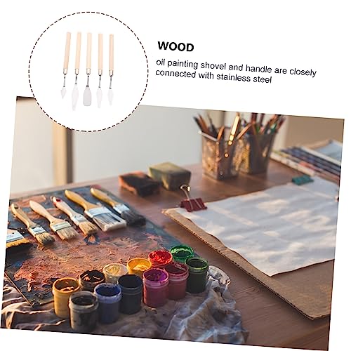 ibasenice 5pcs Art Scraper Metal Spatula Metal Tray Stainless Steel Spatula Metallic Spray Paint Spray Paint for Metal Drawing Scrapers Art Painting ibasenice