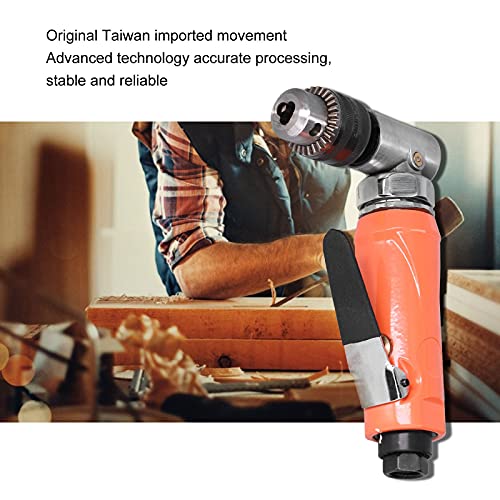 Right Angle Air Drill Alloy Steel Power Air Angular Drilling Machine 1500rpm Pneumatic Drill Elbow Head Manual Tool (American style) LiebeWH