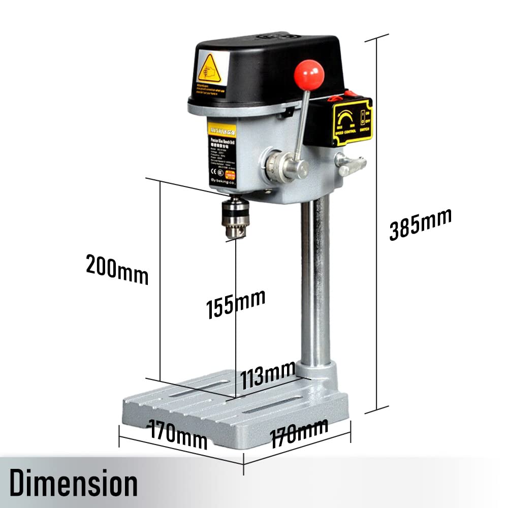 Mini Bench Drill Press, 340W Portable Drill Workbench, Light-Duty DIY Craft Drilling Repair Tool Expanding Drilling Machine Pressed-in Chuck 1-10mm DONNGYZ