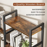 Rustic Brown SUPERJARE 4-Tier Bookshelf with 11 Display Shelves for Home & Office SUPERJARE