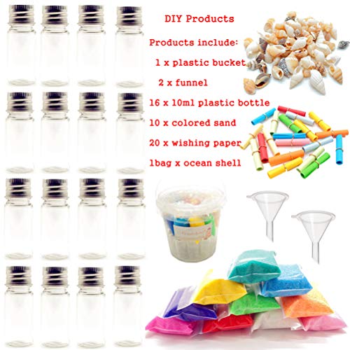 Guaishou DIY Sand Art and Crafts Kit Wishing Bottles Colorful Sands Beach Sea Shells Message Paper Guaishou