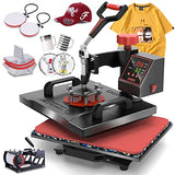OIIEE Heat Press Machine 5 in 1 Combo Heat Press 12 x 15 Inch Heat Transfer Machine 360-Degree Swing Away Digital Shirt Printing Multifunction Heat oiiee
